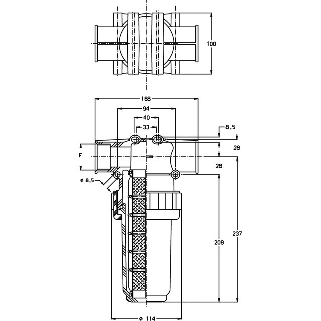Filtre de Ligne 1"1/4 GAZ (fem) 32 Mesch référence fournisseur 30541405